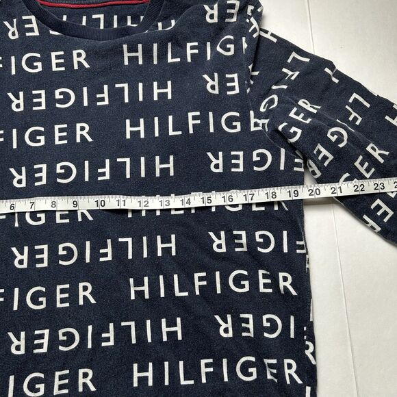 Tommy Hilfiger Men's Navy Long Sleeve Crew Neck Sweatshirt Size Small Spell Out - Picture 4 of 6